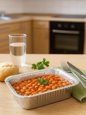 Alternative view of Alubias blancas en salsa de tomates.