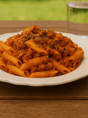 Macarrones a la boloñesa.