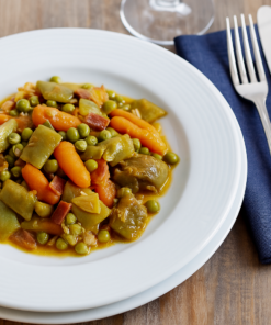 Menestra de verduras con jamon.