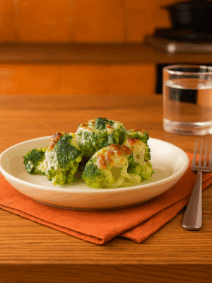 Brocoli con bechamel gratinado con queso.
