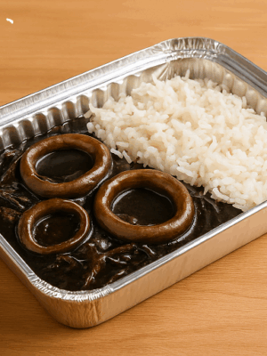 Alternative view of Calamares en su tinta con arroz.
