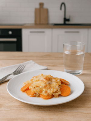 Zanahoria,cebolla y queso.