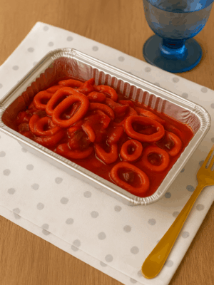 Alternative view of Calamares con tomate.